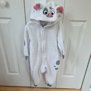 Disney Pua White and Gray Animal Hooded Kids Footie